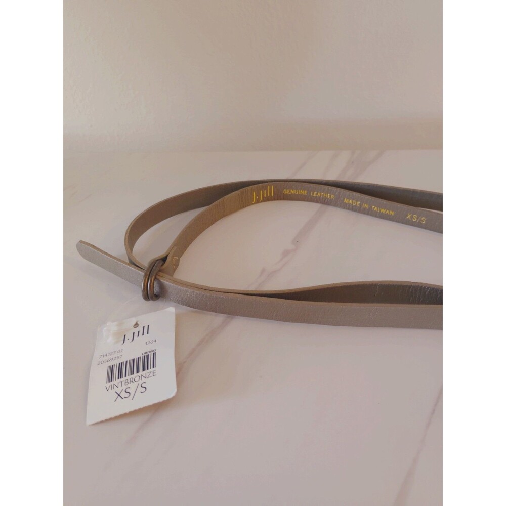 NWT J.Jill VintBronze Leather Wrap Belt XS/S 78" Double Loop Skinny Adjustable
